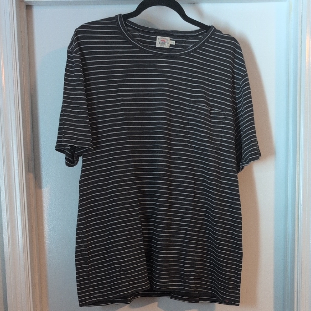 Faherty Black and White Short Sleeve Tee